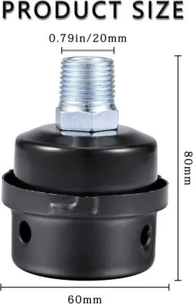 ZAT-ACS-20MM AIR TOOLS Compressor Silencer Thread Intake #3