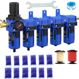 Atiny Wffff003u 3/8ftft Npt 5 Stage Air Dryer For Compressor &0.01 Micron Filter Cartridge Ai