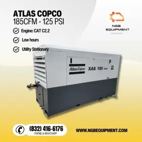 185H ATLAS COPCO Stationary Air Compressor Xas Cat Engine