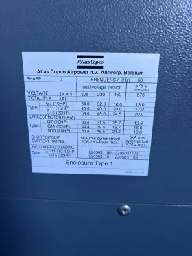 G7-125 ATLAS COPCO Ap Rotary Screw Compressor #3