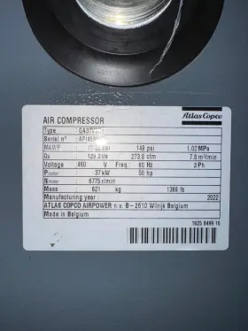 GA37VSDS ATLAS COPCO Rotary Screw Air Compressor Dryer #2