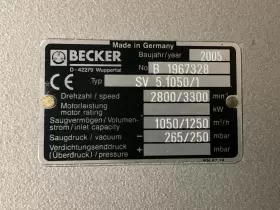 5.1050 BECKER Sv Regenerative Blower Enclosure Keys #2