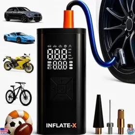 INFLX1 Tire Inflator Mah Battery Digital Display Led Light
