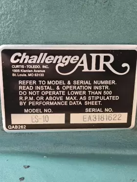 ES-10 CHALLENGEAIR F.S. CURTIS Air Pump Compressor #2