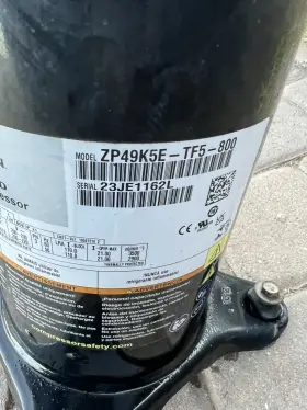 Copeland Tf5-800 Scroll Compressor Model Zp49k5e - Year 2023 230v 3 Phase
