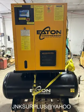 Eaton Prv0151203 Rotary Screw Air Compressor 15 Hp 3 Phase 90-145 Psi 120 Gal Tank
