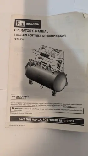 F20L55H FINI Air Compresor Owners Operators Manual