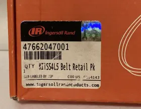 47662047001 INGERSOLL RAND Air Box Compressor Belt Kit #2
