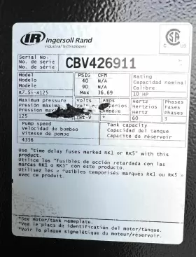 R7.5I-A135 INGERSOLL RAND Air Ac Compressor Tas #2