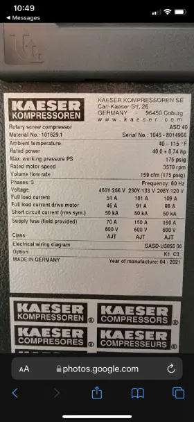 ASD40 KAESER Air Compressor Rotary Screw #3