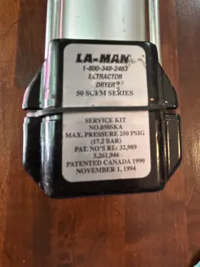 050SKA LA-MAN Service Extractor Dryer Scfm Bar Kit #3