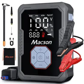 M123C25G-008 MACSON Jump Starter Air Compressor Tire Inflator