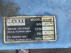 KA51F3 MAKO High Pressure Air Compressor Cfm Hrs Scuba #2
