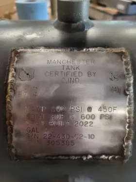 305385 MANCHESTER TANK Mawp Asme