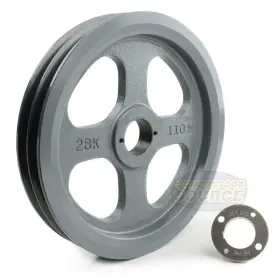 2BK110H-H-1-3-8 MASTERDRIVE Cast Iron Groove Dual Belt Pulley