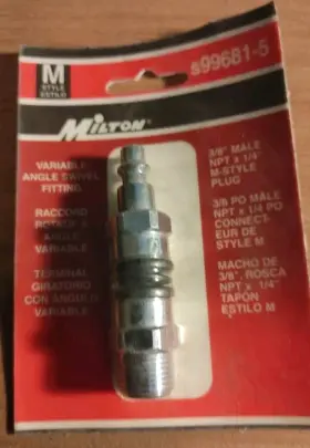 S-99681-5 MILTON INDUSTRIES Angle Swivel Mnpt Plug