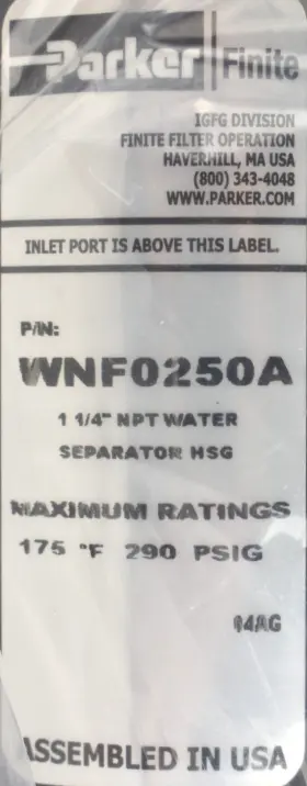 WNF0250A PARKER Npt Finite Water Separator Hsg Deg #2
