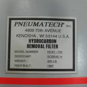HCAT-750 PNEUMATECH Hydrocarbon Removal Desiccant Filter #2