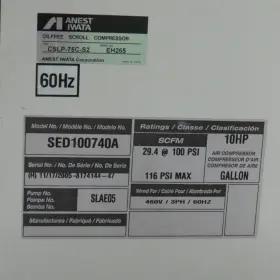SED100740A POWEREX Tankless Duplex Oil Scroll Air Compressor #2