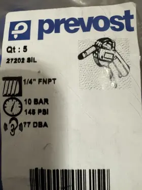 27202SIL PREVOST Air Blow Gun Osha Silent Nozzle Blowgun Fpt