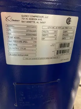 2020039800 QUINCY Compressor #2