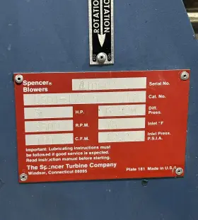 410604 SPENCER BLOWERS Centrifugal Blower General Electric #2