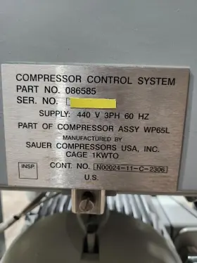 WP-WP65L SULLAIR Sauer High Pressure Air Compressor Bar #2
