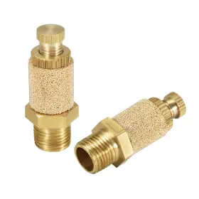 Uxcell 041814096254 Sintered Bronze Exhaust Muffler Adjustable G1/8 Air Flow Control 2pcs