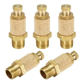Uxcell 041814096261 5pcs Sintered Bronze Exhaust Muffler Adjustable G1/8 Air Flow Control