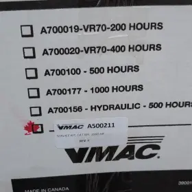 A500211 VMAC Service Compressor Oil Kit Air Filter