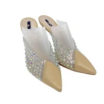 Schultz Women's Vinyl Greece Iridescent Gems Pump Nude Size 7b. Fixed Price $7.49.