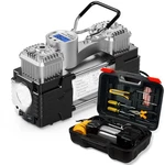 Dual Cylinder Tire Inflator Air Compressor With Repair Kit And Toolbox P.... Fixed Price $80.33.
