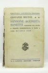 Sansone Agonista Sonetti Giovanni Milton Libro Edizione Italiana 1948 Ml3. Fixed Price $23.15.