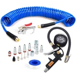 18 Pieces Air Compressor Accessories Kit, 1/4 Inch X 25 Ft Recoil Poly. Fixed Price $43.80.