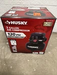 Husky 3 Gal. 120psi Portable Electric Pancake Air Compressor 1/3 Hp. Fixed Price $50.00.