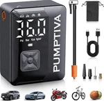 Pumptiva Tire Inflator Portable Air Compressor, 3x Faster Mini, Black. Fixed Price $27.99.