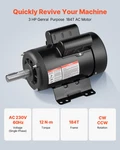Vevor 3 Hp Air Compressor Motor 1750 Rpm 230v, Cw/ccw 1.125" Shaft. Fixed Price $243.99.