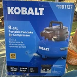 Kobalt 6-gallon Portable Pancake Air Compressor - Model 02106410 Item. Fixed Price $55.85.