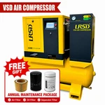 7.5hp 230v Vsd Integrated Rotary Screw Air Compressor+ Dryer+ Asme Tank. Fixed Price $5310.00.