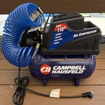 Campbell Hausfeld Dk7770 Portable Air Compressor 110 Psi W/ Blue Coiled Hose. Fixed Price $39.99.