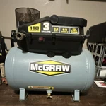 Mcgraw 3 Gallon Portable Air Compressor Oil-free Pump 110 Max Psi. Fixed Price $55.00.