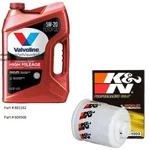 Valvoline 5w-20 High Mileage Synthetic Blend Motor Oil - 5 Qt's W/k&n Filter. Fixed Price $89.99.
