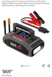 Jump Starter With Air Compressor For Car All Gas & 10.0l Diesel Engines, 6000a. Fixed Price $290.00.