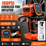 160psi Cordless Tire Inflator Portable Air Compressor Car Pump W/ Led Light. Fixed Price $35.99.