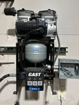 Gast Electric Air Compressor: 0.5 Hp, 1 Stage, Horizontal, 0.53 Gal, 2.5 Cfm, 55. Fixed Price $500.00.