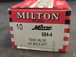 Milton Automotive Products 684-4 - 1/4" Male Tank Valve Npt Box Of 8. Fixed Price $17.99.