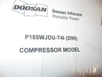 Doosan P185 Wjdu-t4i Air Compressor Operation Maintenance Engine Parts Manuals. Fixed Price $31.00.