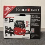Porter-cable 6 Gal. Electric Air Compressor 3 Piece Nailer 16 + 18 23 Gauge. Fixed Price $264.95.