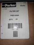 Parker-watts 3/8" Port Pneumatic Filter F602-036a. Fixed Price $79.00.