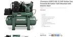 Champion Hgr13-8k 22.5hp Kohler Gas Powered 80 Gallon Tank W/ Electric Start New. Fixed Price $6999.99.
